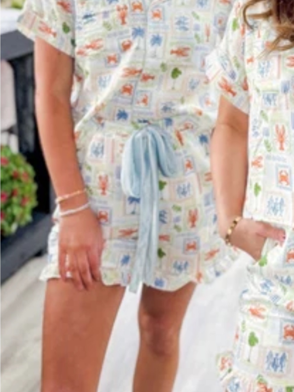 Simply Southern Light Blue Tropical Print Pajama Set - Picture 2 of 2